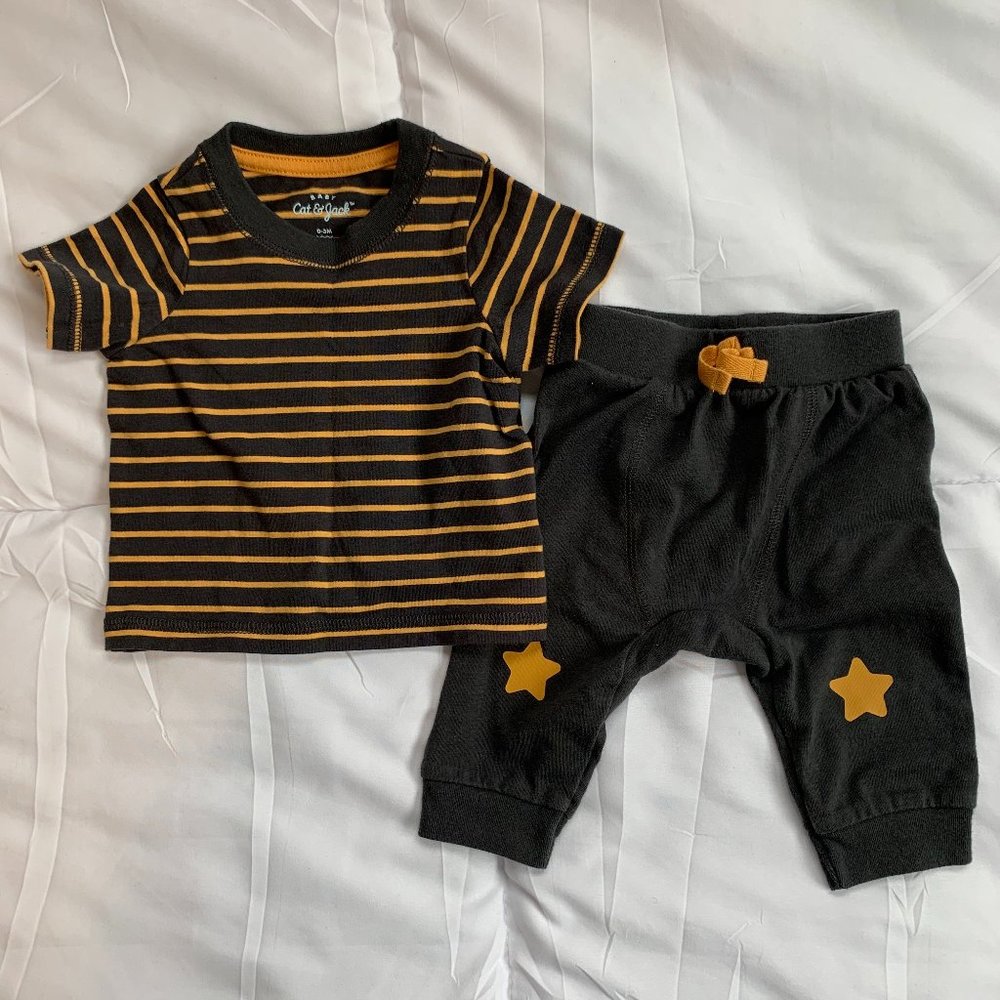Cat & Jack Stripe Star Baby Outfit